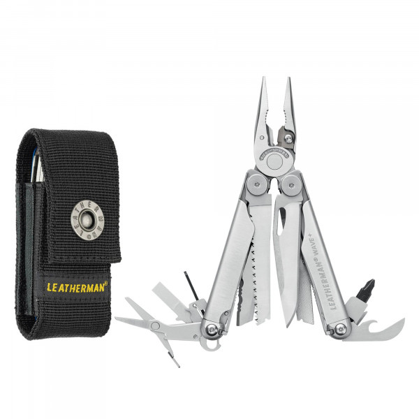 LEATHERMAN, Wave+, multiherramienta 18 en 1 de tamaño completo y versátil para bricolaje, hogar, jardín, exteriores o transporte diario (EDC), acero inoxidable