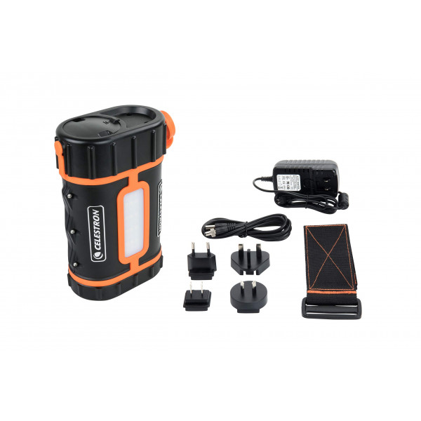 Celestron - Batería para telescopio PowerTank Lithium Pro - Fuente de alimentación portátil recargable de 12 V para telescopios computarizados - Capacidad de 17 horas/ 158,74 Wh - Luz LED roja/blanca - 2 puertos USB, negro (18768)