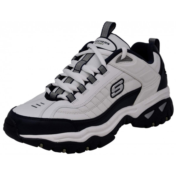 Skechers Energy Afterburn, Zapatillas con Cordones para Hombre, Blanco/Azul Marino, 10