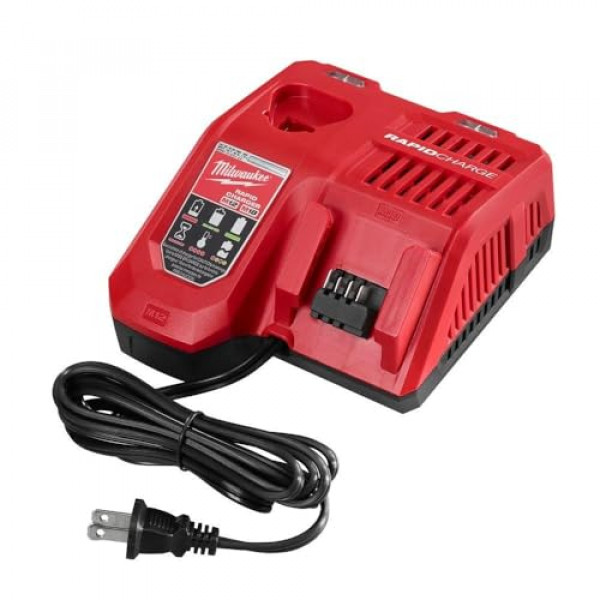 Milwaukee 48-59-1808 Cargador de batería rápido multivoltaje de iones de litio de 12 voltios/18 voltios M12 y M18 (embalaje no minorista)