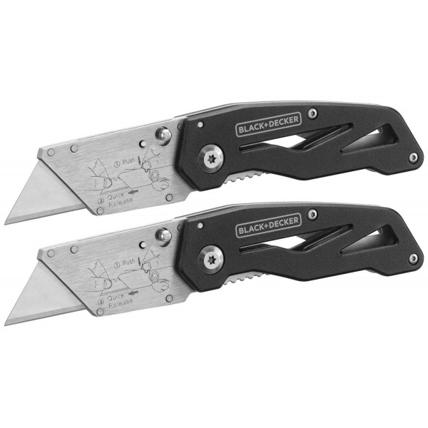 BLACK+DECKER Cuchillo multiusos, plegable, paquete de 2 (BDHT10001)