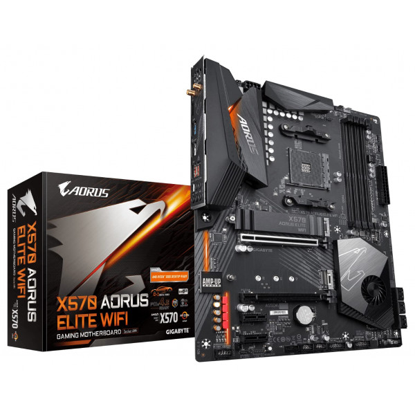 GIGABYTE X570 AORUS Elite Wi-Fi (AMD Ryzen 3000/X570/ATX/PCIe4.0/DDR4/Intel Dual Band 802.11AC Wi-Fi/USB frontal tipo C/RGB Fusion 2.0/M.2 Thermal Guard/placa base para juegos)