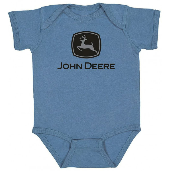 John Deere Body de una pieza con logotipo para bebés y niños, color índigo, 6 meses