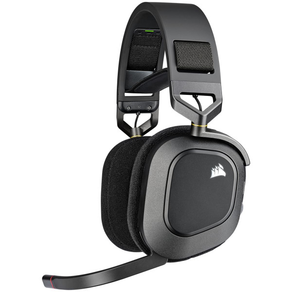 CORSAIR HS80 RGB WIRELESS Auriculares multiplataforma para juegos - Dolby Atmos - Diseño ligero y cómodo - Micrófono de calidad de transmisión - Compatible con iCUE - PC, Mac, PS5, PS4 - Negro