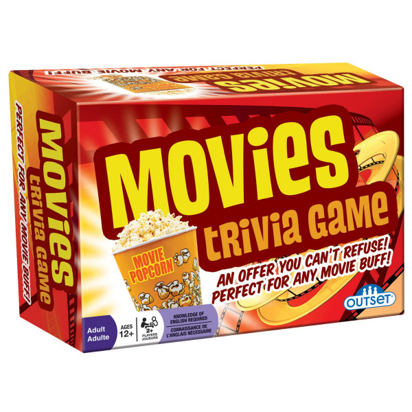 Cobble Hill Puzzle Company Ltd. Outset Media Movies Juego de trivia - Juego de fiesta - Juego familiar - Juego de viaje - Divertido y fácil de jugar - 1200 preguntas de trivia - Para 2 o más jugadores - Edades 12+