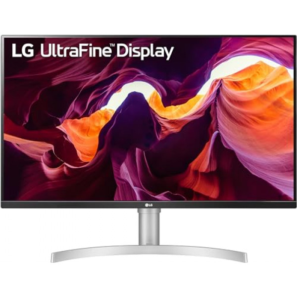 LG 27UL550-W Monitor de computadora ultrafino 4K UHD (3840 x 2160) de 27 pulgadas, IPS, AMD FreeSync, soporte ajustable de inclinación/altura/pivote, HDR10, HDMI, DisplayPort, estabilizador de negro, blanco