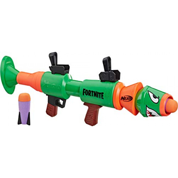 Nerf Fortnite Rl Blaster - Dispara cohetes de espuma - Incluye 2 cohetes oficiales Fortnite - para jóvenes, adolescentes y adultos