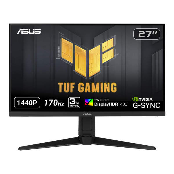 Monitor ASUS TUF Gaming VG27AQL1A de 27, 1440P WQHD (2560 x 1440), 170 Hz (admite 144 Hz), IPS, 1 ms, compatible con G-SYNC, sincronización de desenfoque de movimiento extremadamente bajo, HDR400, 130 % sRGB, cuidado de la vista, HDMI DisplayPort