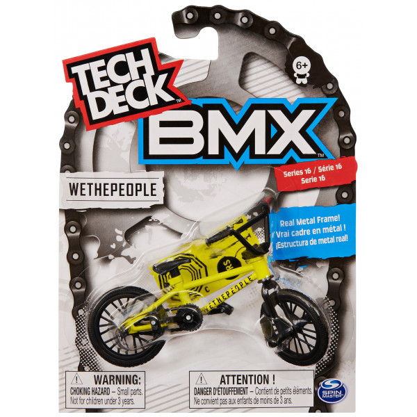 Tech Deck BMX Finger Bike Series 12 réplicas de bicicleta con marco de metal real, piezas móviles para juegos de trucos de película (los estilos varían)