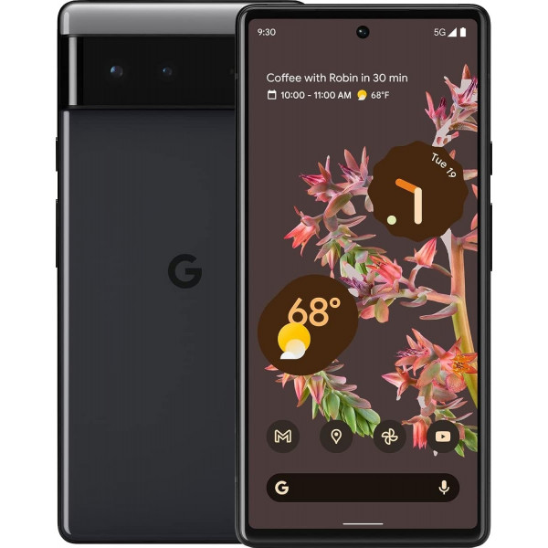 Google Pixel 6 - Teléfono Android 5G - Smartphone desbloqueado con lentes gran angular y ultra gran angular - 256 GB - Negro tormentoso