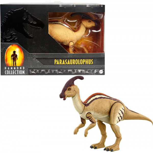 Mattel Jurassic World Toys The Lost World Hammond Collection Figura de acción de dinosaurio Parasaurolophus, 12 pulgadas de largo con 20 articulaciones móviles, regalo y coleccionable