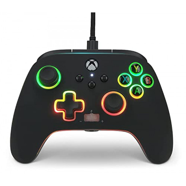 Controlador con cable mejorado PowerA Spectra Infinity para Xbox Series X|S - Negro, con licencia oficial para Xbox