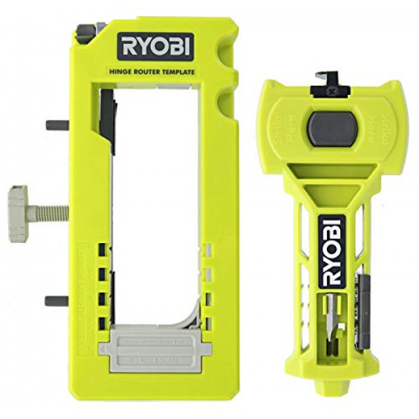 Kit de instalación de bisagras de puerta Ryobi A99HT3/plantilla de mortajadora incluida con pestillo de puerta Ryobi A99LM2 para cincelar y marcar con precisión (1)