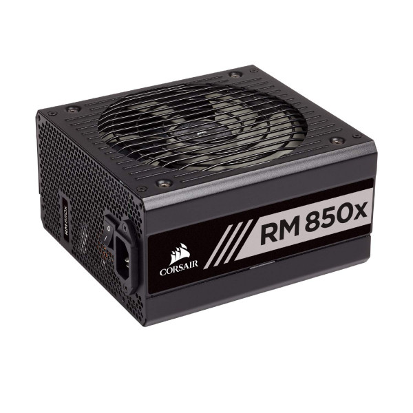 Corsair RMX Series, RM850x, 850 W, certificación 80+ Gold, fuente de alimentación totalmente modular (bajo nivel de ruido, modo de ventilador de cero RPM, condensadores de 105 °C, cables totalmente modulares, tamaño compacto) Negro