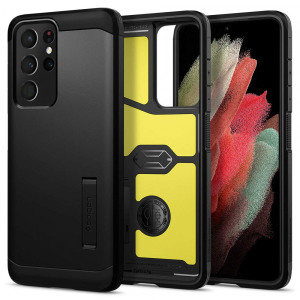 Spigen Tough Armor [Tecnología de protección extrema] diseñada para el estuche Galaxy S21 Ultra (2021) - Negro