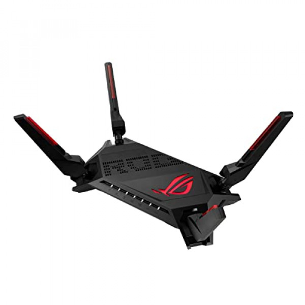 Enrutador para juegos ASUS ROG Rapture WiFi 6 AX (GT-AX6000) Puertos WAN/LAN duales de 2,5 G, CPU de cuatro núcleos de 2,0 Ghz, agregación WAN, compatible con AiMesh, seguridad de Internet de por vida, Instant Guard, Aura RGB