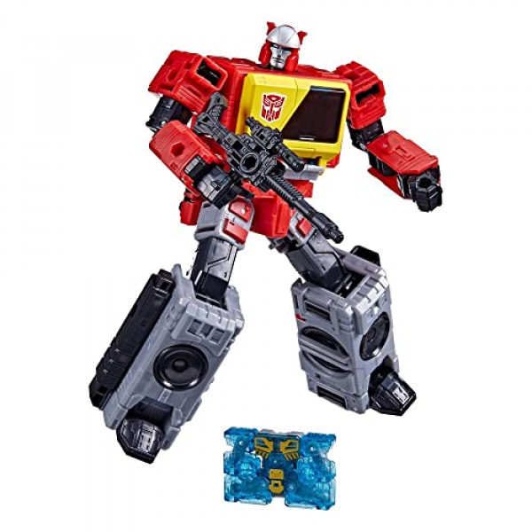 Transformers Toys Generations War for Cybertron: Kingdom Voyager WFC-K44 Autobot Blaster & Eject Figura de acción - Niños de 8 años en adelante, 7 pulgadas