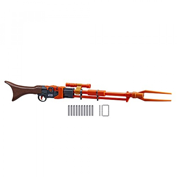 Nerf Star Wars Amban Phase-Pulse Blaster, The Mandalorian, alcance, 10 dardos Elite oficiales, carga de nalgas, 50,25 pulgadas de largo (exclusivo de Amazon)