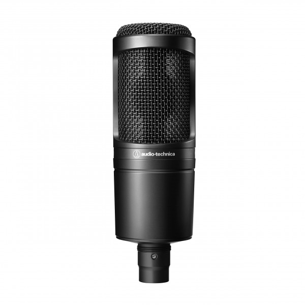 Audio-Technica AT2020 Micrófono de estudio XLR de condensador cardioide, ideal para aplicaciones de proyecto/estudio en casa, negro