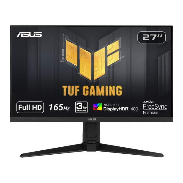 ASUS TUF Gaming VG279QL1A Monitor para juegos HDR de 27, 1080P Full HD, 165 Hz (compatible con 144 Hz), IPS, 1 ms, FreeSync Premium, DisplayHDR 400, desenfoque de movimiento extremadamente bajo, cuidado de los ojos, HDMI DisplayPort, NEGRO