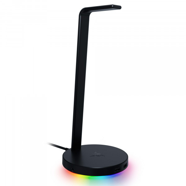 Razer Base Station V2 Chroma Soporte para auriculares: Iluminación Chroma RGB - Soporte más alto y borde antideslizante - Puertos de carga USB - Base de goma antideslizante - Puerto de 3,5 mm + DAC incorporado - Negro