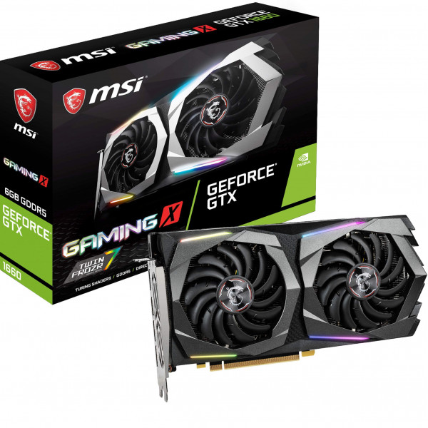 MSI Gaming GeForce GTX 1660 128-Bit HDMI/DP 6GB GDRR5 HDCP Soporte DirectX 12 Tarjeta gráfica VR Ready OC de doble ventilador (GTX 1660 Gaming X 6G)