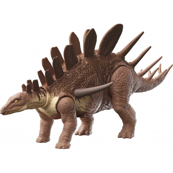 Jurassic World Camp Cretaceous Roar Attack Figura de acción de dinosaurio Kentrosaurus, juguete para regalo con función de ataque y sonidos