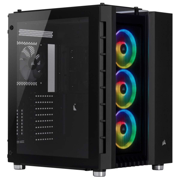 CORSAIR Crystal Series 680X RGB Caja inteligente ATX de vidrio templado de alto flujo de aire, negro