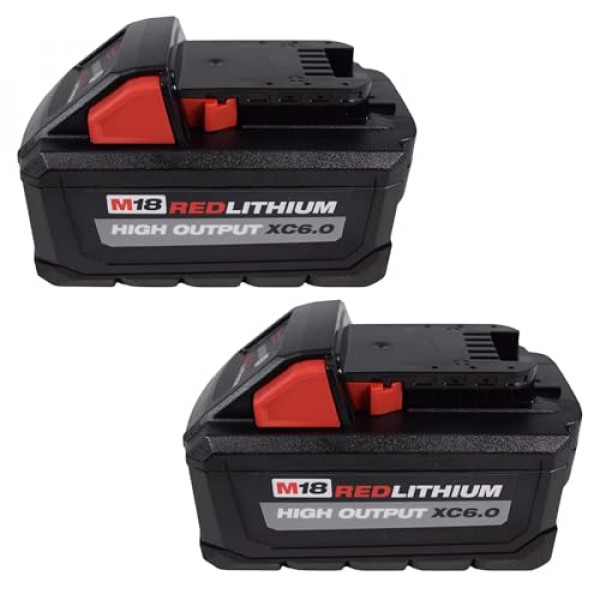 Milwaukee 48-11-1862 Batería de iones de litio M18 REDLITHIUM HIGH OUTPUT XC de 6 Ah (paquete de 2)