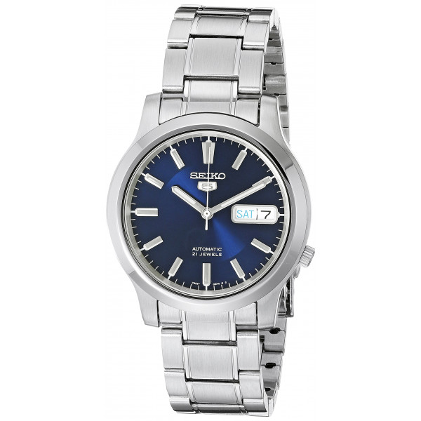 SEIKO 5 Reloj automático de acero inoxidable SNK793 para hombre con esfera azul