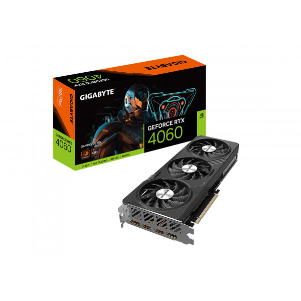 Tarjeta gráfica GIGABYTE GeForce RTX 4060 Gaming OC 8G, 3 ventiladores WINDFORCE, 8 GB GDDR6 de 128 bits, tarjeta de vídeo GV-N4060GAMING OC-8GD