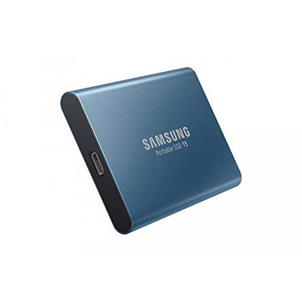 SAMSUNG T5 SSD portátil 500GB - Hasta 540MB/s - Unidad de estado sólido externa USB 3.1, Azul (MU-PA500B/AM)