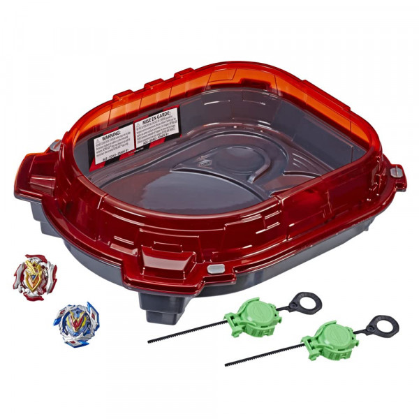 BEYBLADE Burst Turbo Slingshock Rail Rush Battle Set - Juego completo Burst Beystadium, Battling Tops y lanzadores (exclusivo de Amazon)