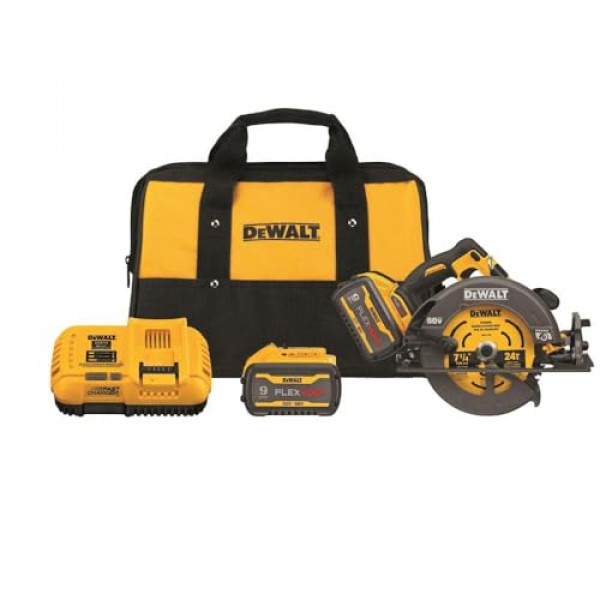 Sierra circular DEWALT FLEXVOLT 60V MAX* con kit de freno, 7-1/4 pulgadas (DCS578X2)