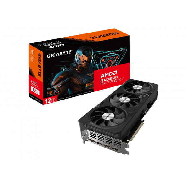 Tarjeta gráfica GIGABYTE Radeon RX 7700 XT Gaming OC 12G, 3 ventiladores WINDFORCE 12GB GDDR6 de 192 bits, tarjeta de vídeo GV-R77XTGAMING OC-12GD