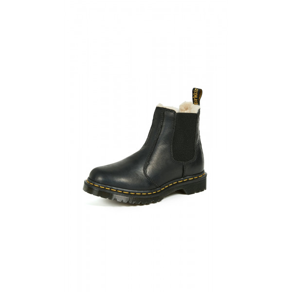 Dr. Martens Bota Chelsea de cuero liso 2976 unisex, negro, 11 mujeres/10 hombres