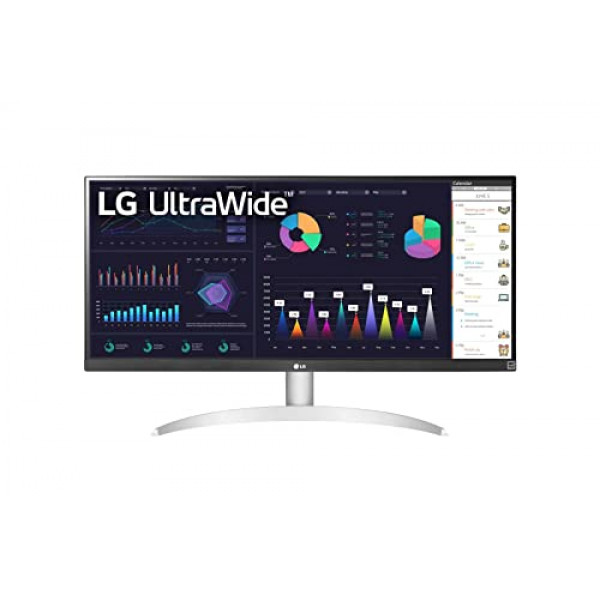 Monitor de computadora LG UltraWide FHD de 29 pulgadas 29WQ600-W, IPS con compatibilidad HDR 10, AMD FreeSync y USB tipo C, blanco/plateado