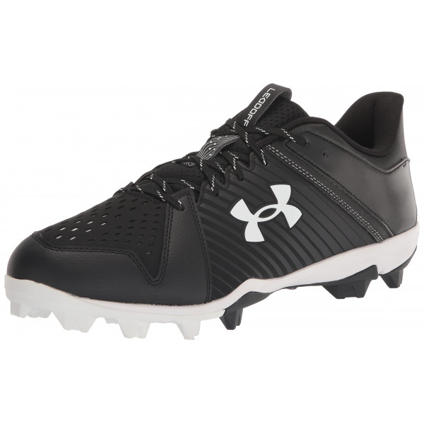 Under Armour Leadoff Low - Zapatos de béisbol moldeados de goma para hombre, (001) negro/negro/blanco, 9.5