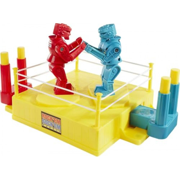 Mattel Games Rock 'Em Sock Em Robots: ¡Controlas la batalla de los robots en un ring de boxeo!