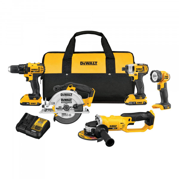 Kit combinado DEWALT 20V MAX, compacto de 5 herramientas (DCK521D2)