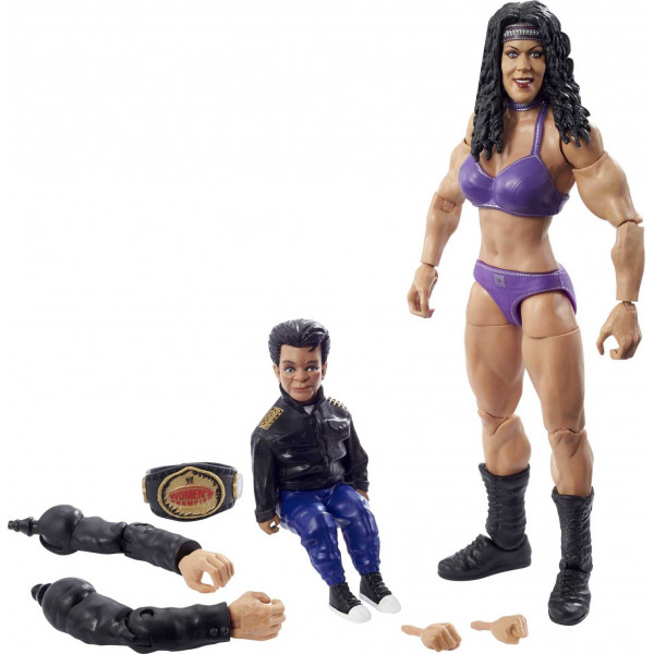 WWE Wrestlemania 37 Elite Collection Figura de acción de Chyna con campeonato femenino y Paul Ellering y Rocco BuildAFigure Pieces6 en posible regalo coleccionable para fanáticos de la WWE de 8 años en adelante