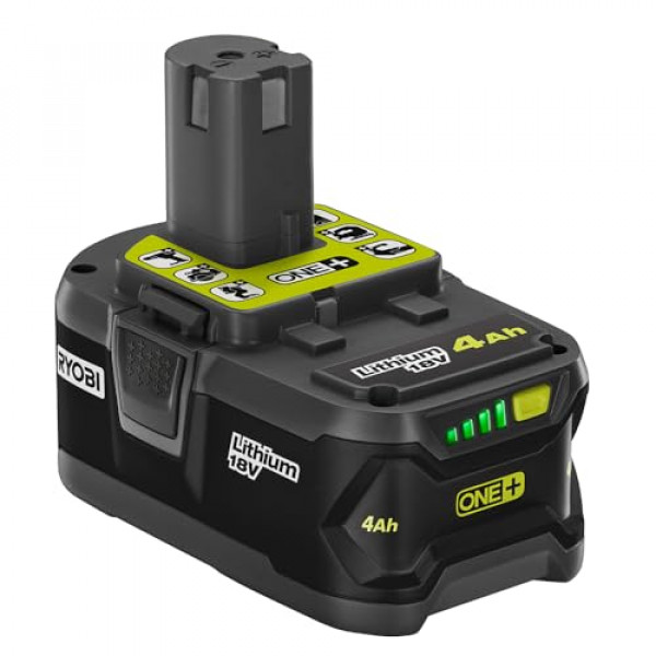 Batería Ryobi P197 compatible con ONE + (PLUS) reemplaza a P108 recargable de iones de litio de 18 V, 4,0 Ah/72 Wh, certificación UL, recarga más rápida, batería única con indicador de combustible