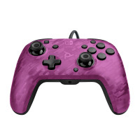 PDP Gaming Faceoff Deluxe+ Controlador Switch Pro con cable - Con licencia oficial de Nintendo - Botones, palancas, disparadores y paletas personalizables - Controladores ergonómicos - Camuflaje morado