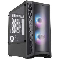 Cooler Master MasterBox MB320L ARGB Micro-ATX con ventiladores ARGB duales, panel frontal DarkMirror, rejillas de entrada frontales de malla, panel lateral de vidrio templado y sistema de iluminación ARGB