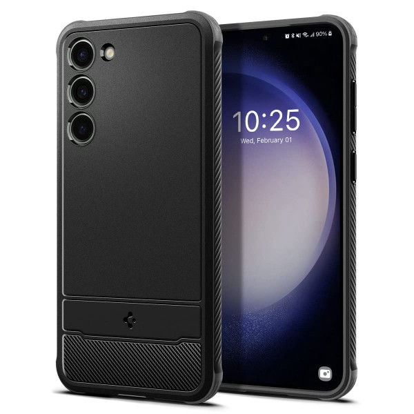 Spigen Rugged Armor diseñado para el estuche Galaxy S23 Plus (2023) [Protección de grado militar] - Negro mate