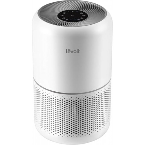 LEVOIT Purificador de aire para alergias en el hogar, pelo de mascotas en el dormitorio, cubre hasta 1095 pies² por motor de alto par de 45 W, filtro 3 en 1 con modo de suspensión HEPA, elimina el olor a polvo, humo y contaminantes, Core300-P, blanco