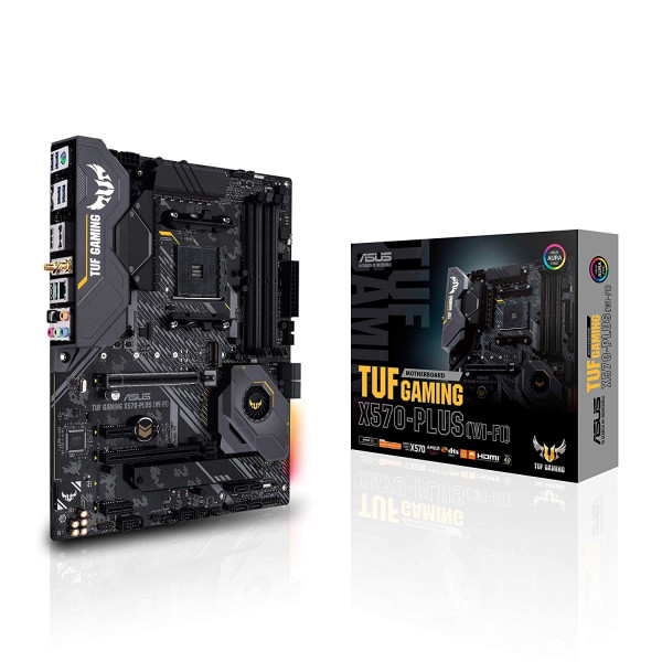 Placa base ASUS AM4 TUF Gaming X570-Plus (Wi-Fi) AM4 Zen 3 Ryzen 5000 y Ryzen ATX de 3.ª generación con PCIe 4.0, Dual M.2, 12+2 con etapa de potencia Dr. MOS