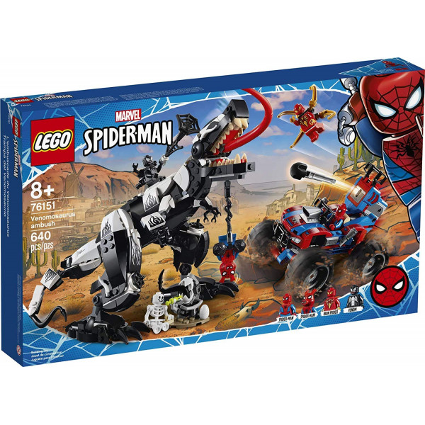 LEGO Marvel Spider-Man Venomosaurus Ambush 76151 Juguete de construcción con minifiguras de superhéroes; Regalo popular de vacaciones y cumpleaños para niños que aman los juguetes de construcción de Spider-Man (640 piezas)