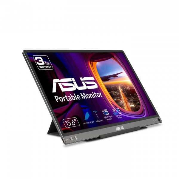 Monitor USB portátil ASUS ZenScreen 15,6 1080P (MB16ACE) - Full HD (1920 x 1080), IPS, USB tipo C, cuidado de los ojos, superficie antirreflejos, estuche inteligente Lite, pantalla externa para computadora portátil, garantía de 3 años, oscuro Gris