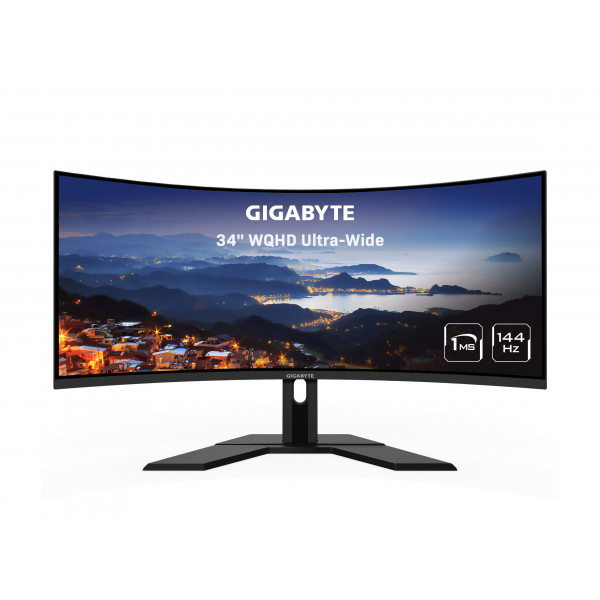 GIGABYTE G34WQC Monitor de juegos curvo ultra ancho de 34 144 Hz, pantalla 3440 x 1440 VA 1500R, tiempo de respuesta de 1 ms (MPRT), 90% DCI-P3, pantalla VESA HDR400, FreeSync Premium, negro (G34WQC-SA)